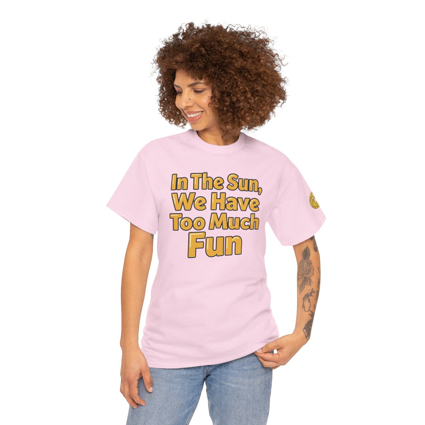 Aidan Selene "In The Sun, We Have Too Much Fun " Summer Graphic T-Shirt (size only in XL)