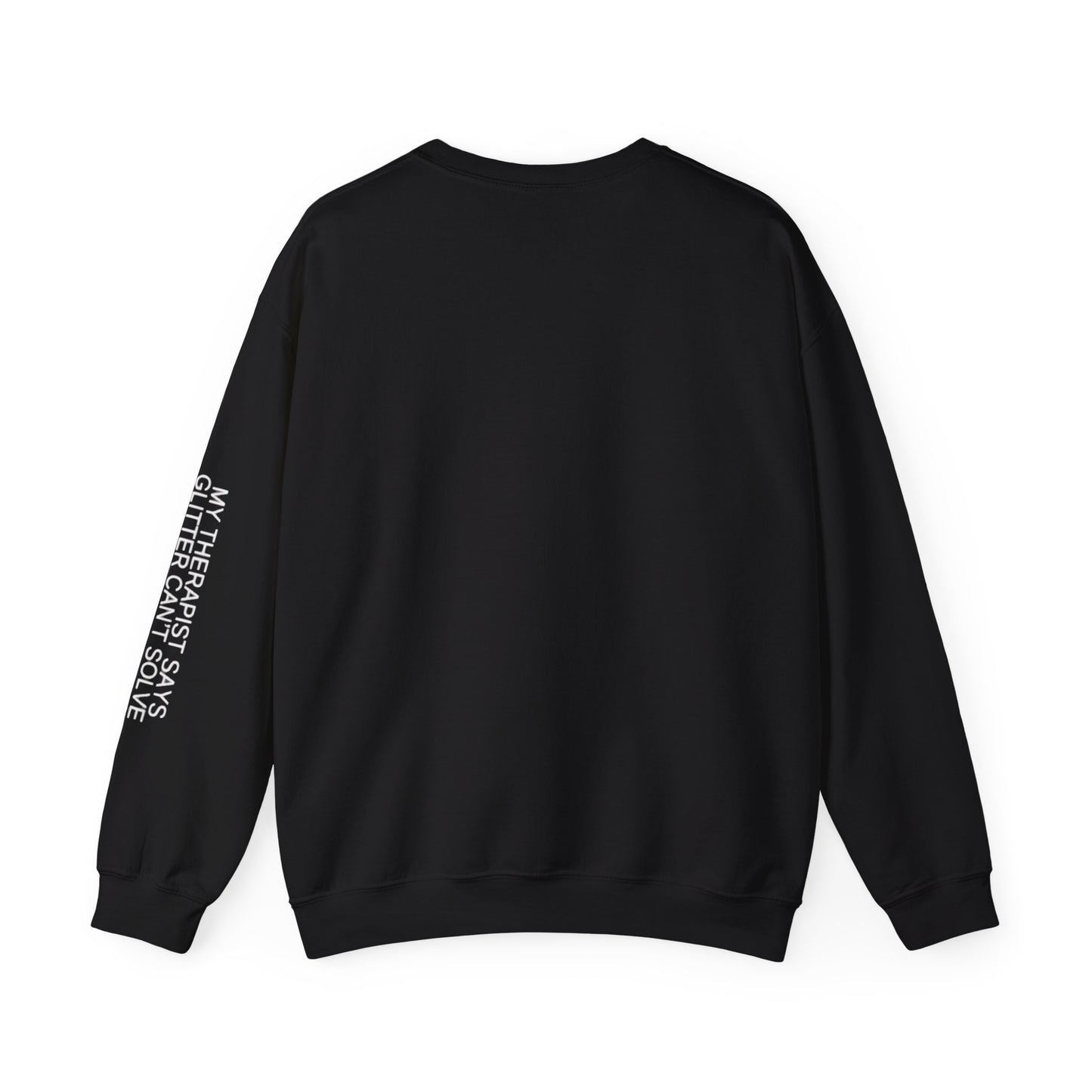 Glitter Therapy Crewneck Sweatshirt, Funny Sparkle Jumper, Glitter Lover Gift, Unisex Pullover, Relaxation Sweater