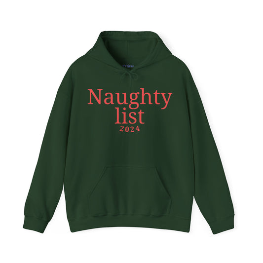 Naughty List Christmas Hoodie, Xmas Sweatshirt, Funny Holiday Jumper, Festive Apparel, Santa Claus Pullover, Gift, TYGrrr