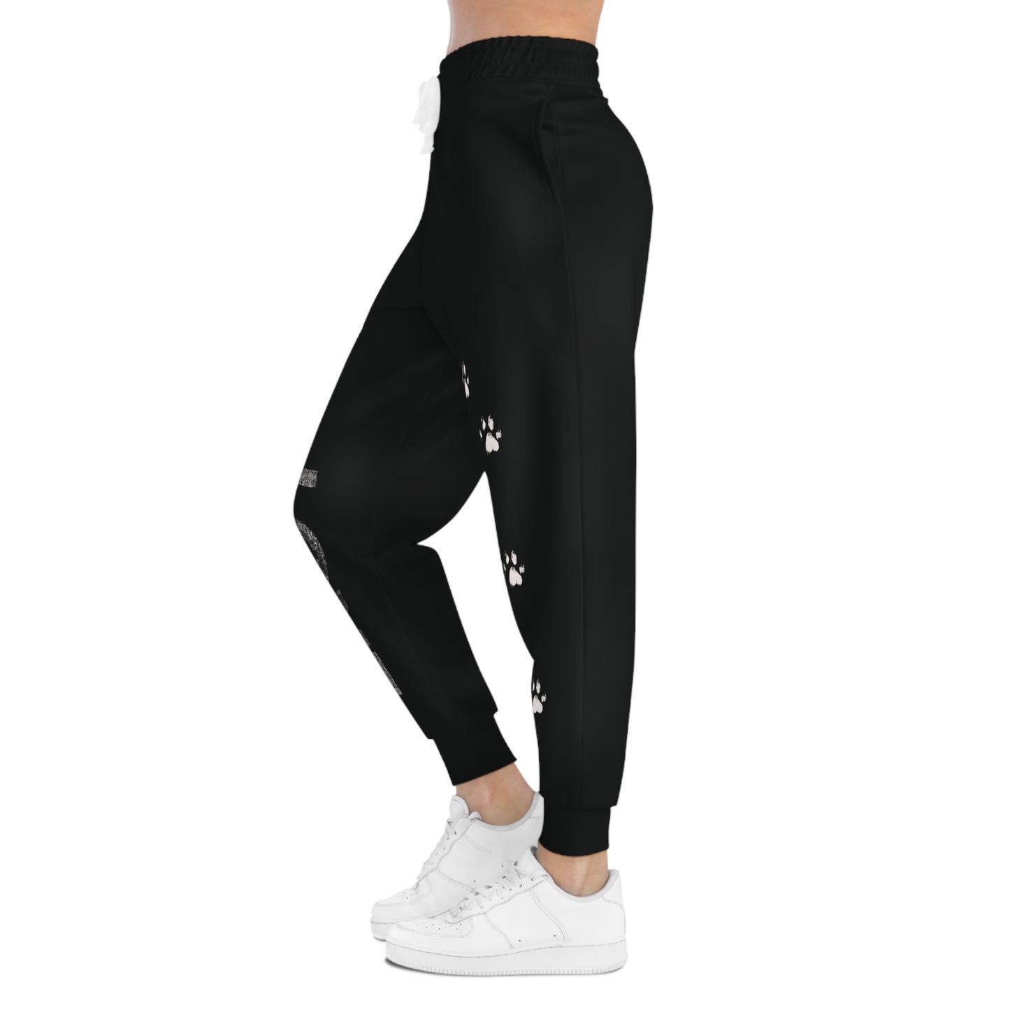 Love Paw Print Athletic Joggers - Cute Dog Lover Sweatpants, Cozy Animal Print Lounge Pants, Workout Leggings, Comfy Yoga Bottoms, Casual