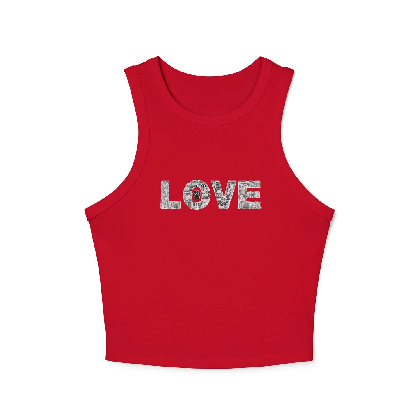 Love + Paw Print Tank Top, Women's Sleeveless Shirt, Dog Lovers Gift, Animal Print Tee, Cute Racerback Top, Summer Tank, Pet Mom Apparel